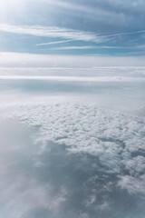 View from above the clouds. A blanket of clouds.