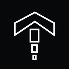 simple minimal initial biased based vector logo design of letter T with black background