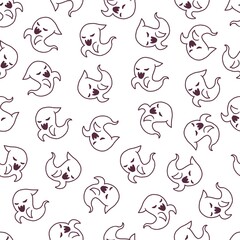 Abstract evil ghost vector illustration background pattern