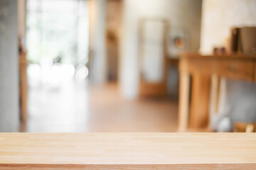 Cozy living room with Blurred background and wooden montage.