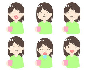 うがいをする女性　線無し