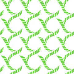 Abstract ornament with green ornate elements. Vector seamless pattern background. Art continuous illustration. Hand drawn abstract art modern