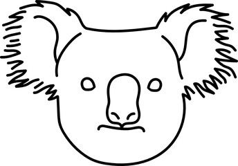 Koala Head Line Art