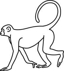 Monkey Minimal Line Art
