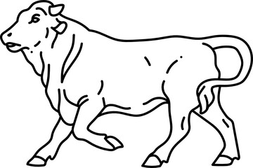 Cow Minimal Line Art