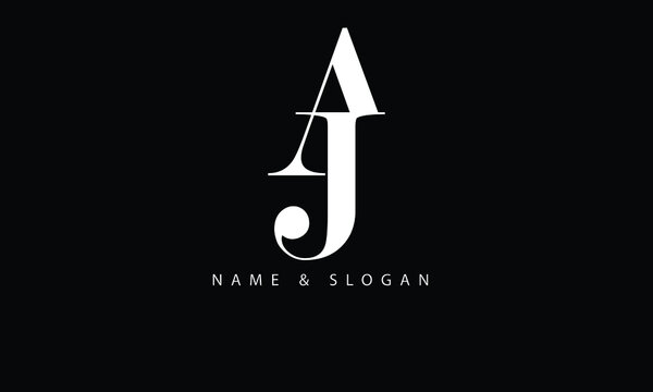 AJ, JA, A, J abstract letters logo monogram