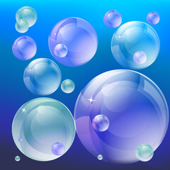 Realistic vector soap bubbles