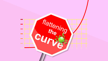 Flatten the curve concept COVID-19. Flattening the curve movement, Coronavirus Pandemic Outbreak, disease. Social immobilization, Stay Home, Save Lives. Social distancing. Health care capacity.