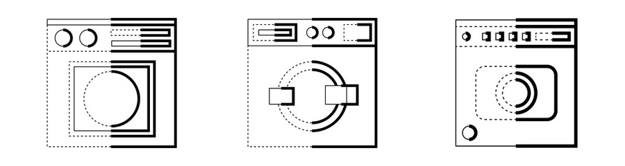 set of icons Washing machine