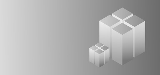 Obraz premium Abstract monochrome gradient background with object 3D, great for website, banner and design concept monochrome color