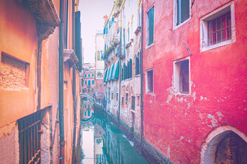 Fototapeta na wymiar Venice in faded color effect.
