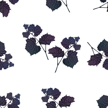 Grape leaves. Wallpaper. Design element, poster on the wall, landing page, cover, banner, social networks.