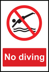 ์No diving sings and symbols