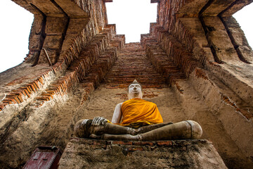 The background of one of the beautiful religious sights in the Ayutthaya province of Thailand...