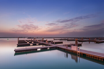 Fototapeta premium The Beauty of Sunrise from Al Thakira port. Known as Dakhira Beach