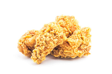 Fried chicken isolated on white background.