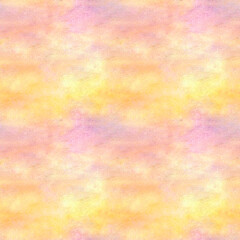 Watercolor seamless background sunset in orange lilac tones, sea sunset.