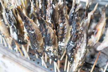 龍泉洞のイワナの塩焼き