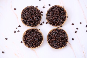 cup of coffee on a wooden table