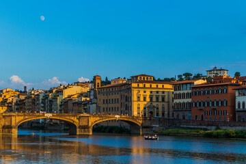 traditional, sunrise, church, dome, arc, cathedral, boat, blue, sunset, skyline, summer, toscana, history, water, attraction, culture, arch, beautiful, urban, city, landscape, firenze, travel, river, 