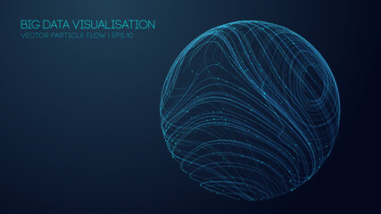 Music abstract background blue. Data technology abstract futuristic illustration. Big data visualization. EPS 10.