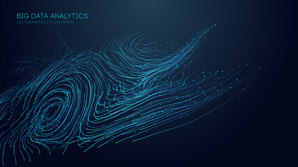 Music abstract background blue. Data technology abstract futuristic illustration. Big data visualization. EPS 10.
