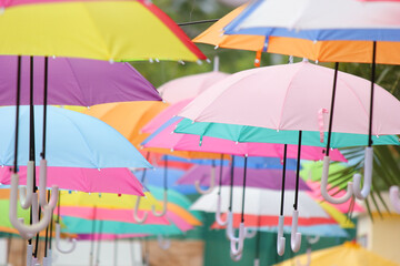 colorful umbrella street decoration