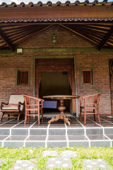 Balinese traditional house with terrace and compound.