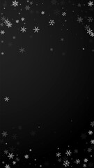 Fototapeta premium Sparse snowfall Christmas background. Subtle flyin
