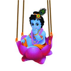 illustration of Lord Krishna jayanti