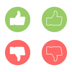 Thumb up and down icon, like finger vector illustration sign, business social web button