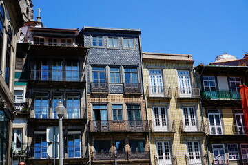 Portugal, beautiful historic cityscape in the street of Porto