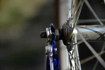 Obraz premium A bike repair, gluing of tires, inspection of the circuit. Do self-isolation repair the bike.