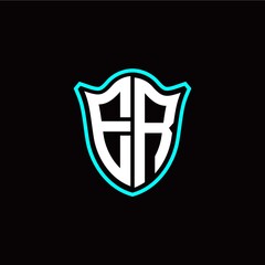 E R initials monogram logo shield designs modern