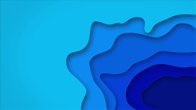 Blue cut paper animated background.