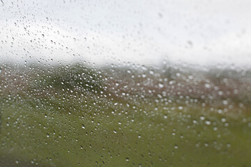 water drops on glass