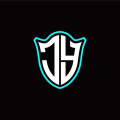J Y initials monogram logo shield designs modern