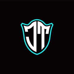 J T initials monogram logo shield designs modern