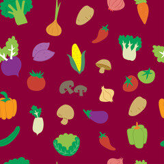 Seamless pattern hand drawn vegetables. simple vector for fabric pattern, fabric print, textile, gift wrapping paper