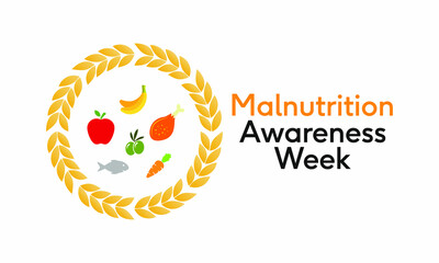 Vector illustration on the theme of Malnutrition awareness week observed each year during October.