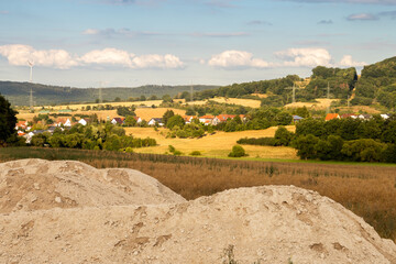 Fields and houses in rural Germany