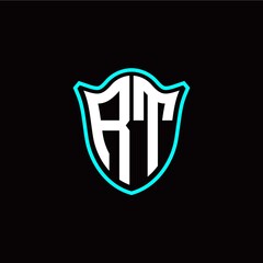 R T initials monogram logo shield designs modern