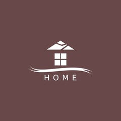 Simple home logo. House logo. Simple abstract home or monument or apartment logo design for business