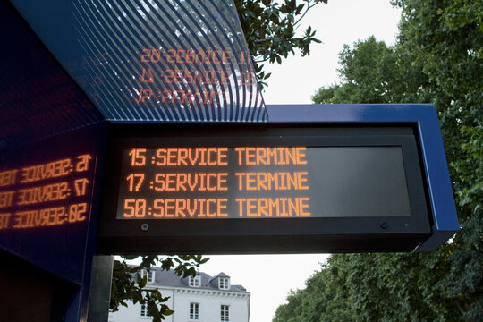 France, Tours, 37, bus information light panel