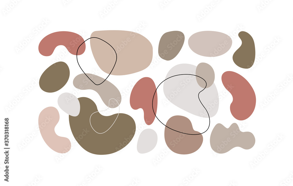 Poster vector set of abstract geometric shapes in flat style on a white background. trendy organic and mini