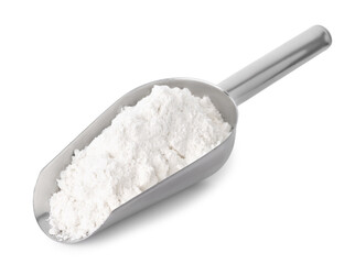 Fototapeta na wymiar scoop with flour isolated on white