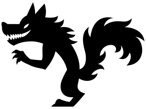 怖い狼のシルエットイラスト Stock Vector Adobe Stock