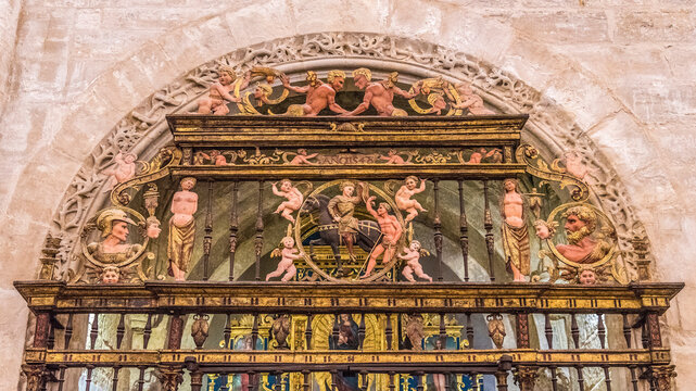 Spain, autonomous community of Castile - La Mancha, Cuenca, decorative grid of the cathedral Saint Mary and Saint Julian (12th - 18th century) (UNESCO