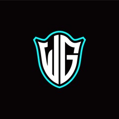 W G initials monogram logo shield designs modern