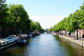 Fototapeta na wymiar Europe, beautiful cityscape of Amsterdam
